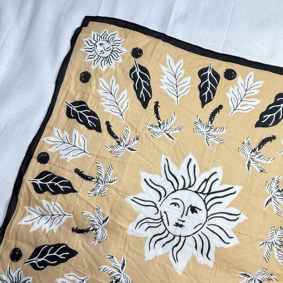 Madewell 100% Organic Cotton Sun Palm Tree Bandana Scarf 21 1/2 x 21 1/2 New - Picture 6 of 9